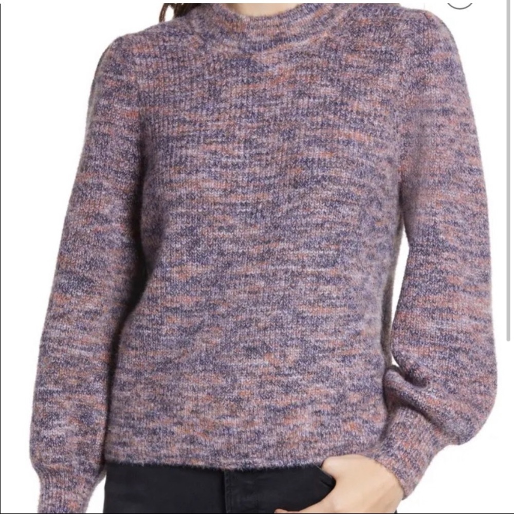 EUC Madewell Space dyed Eaton puff sleeve sweater, L